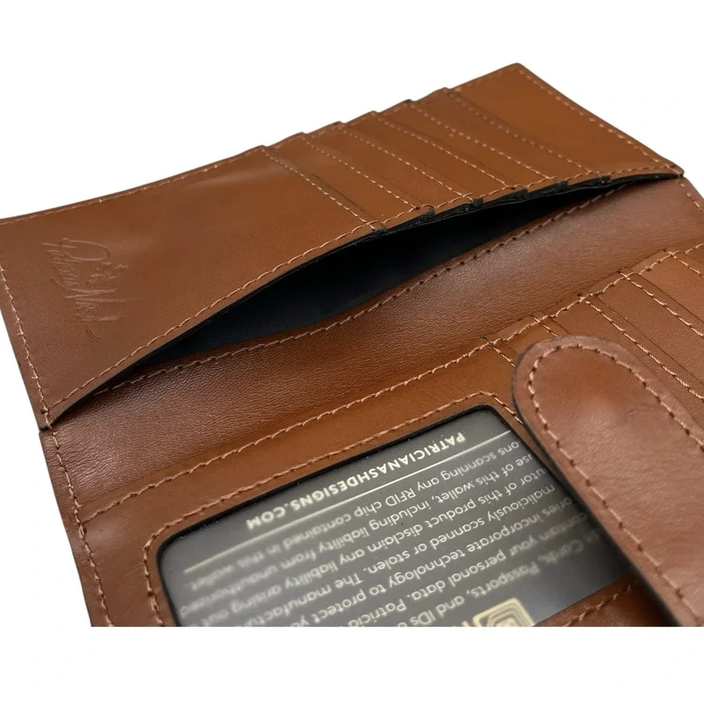 Patricia Nash Womens Leather Nazari Wallet Antique Rose Classic Continental RFID